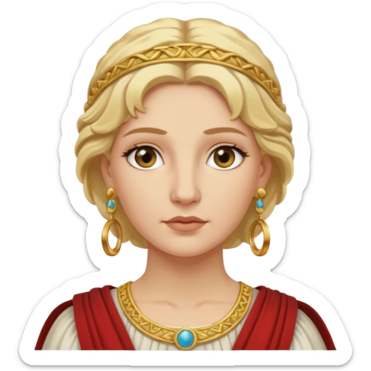 Ancient Roman woman with earrings and blonde hair sticker