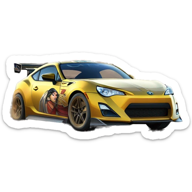 Linda Carter’s Wonder Woman Long wheelbase widened ground effects Scion FR-S desert race car sticker