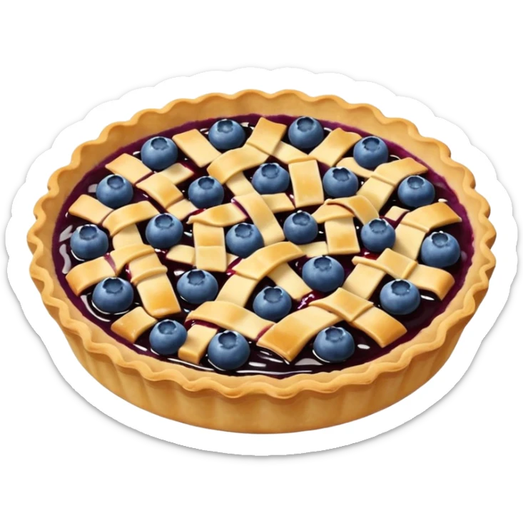 Make an emoji of a blueberry tart (small) that's broken off a bit so you can see the blueberry jam sticker