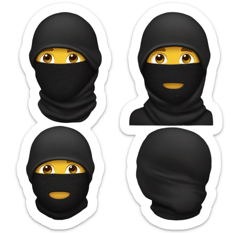 Hombre con un balaclava negro sticker