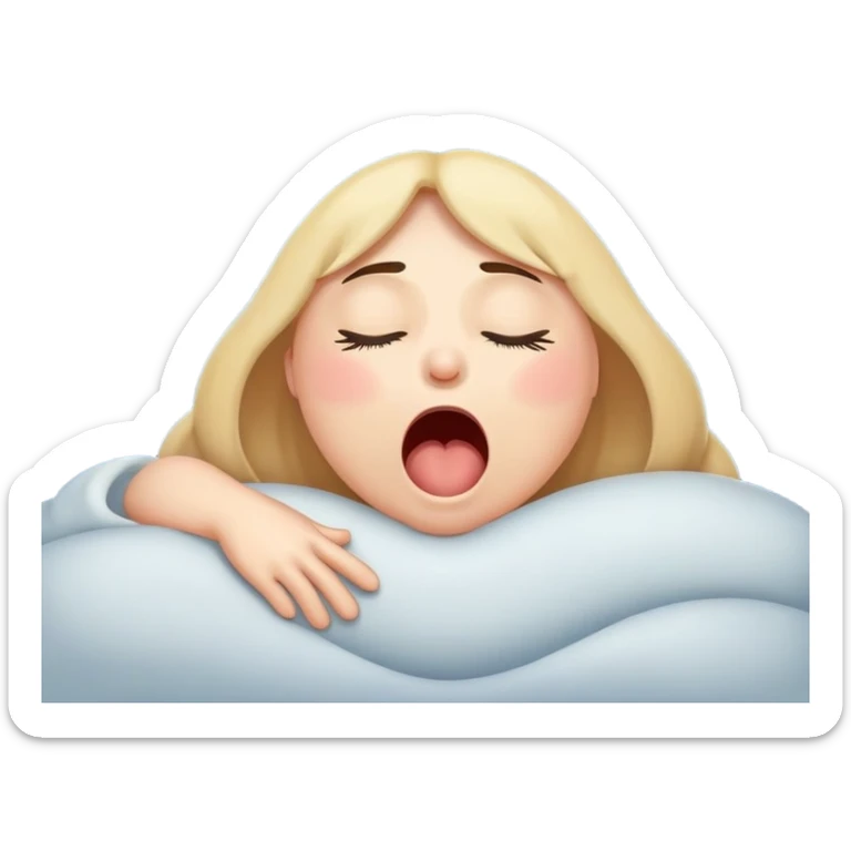 insomnia yawning face emoji with stars and moon, droopy eyelids sticker
