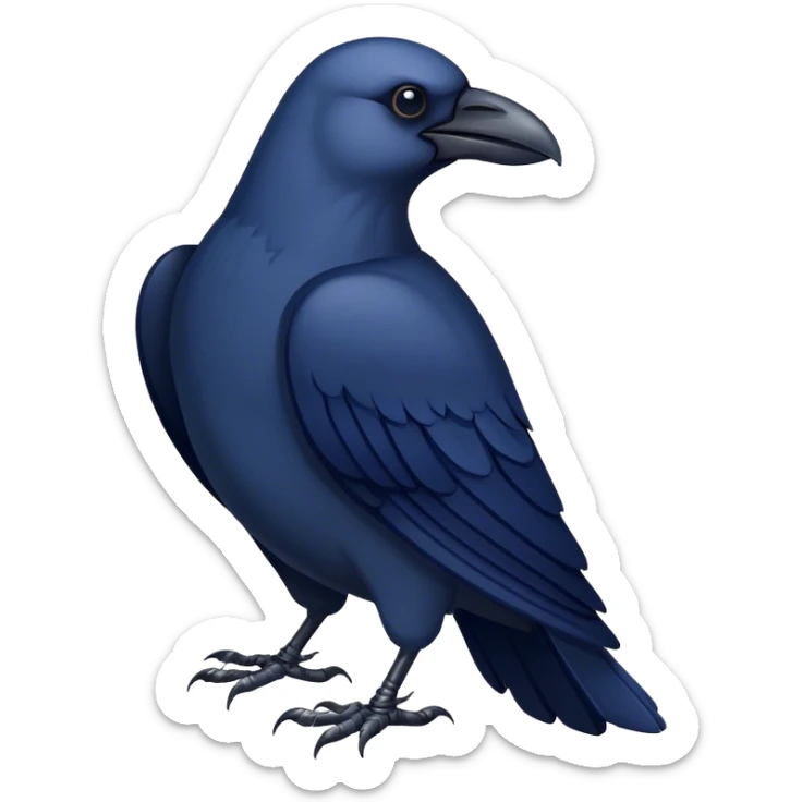 navy blue crow sticker