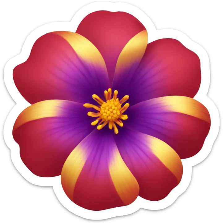 red-golden 7-petal flower with yellow and violet pistil sticker
