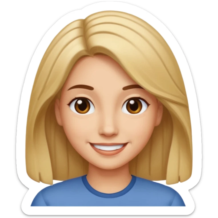 can you draw an emoji of a woman with hair parted down the middle sticker
