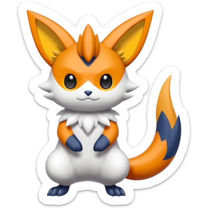 Victini-Meowstic-Raichu-Zangoose-Fakémon-hybrid-creature (full body)  sticker