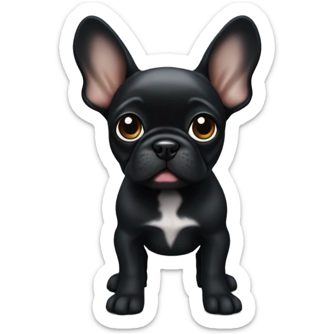 Black Frenchie puppy sticker