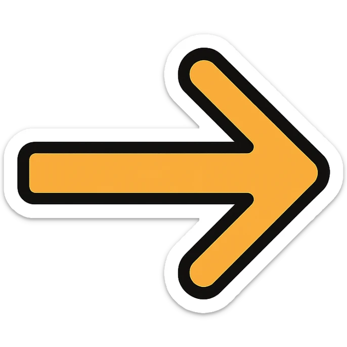 A simple right-pointing arrow icon sticker