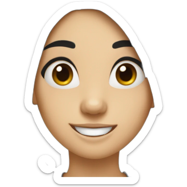 A mosquito with girl face in black hair and smiling wearing glaces sticker