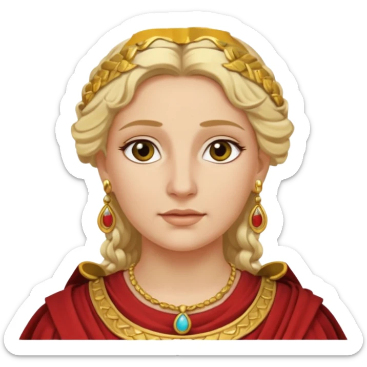 Ancient Roman woman with earrings and blonde hair sticker