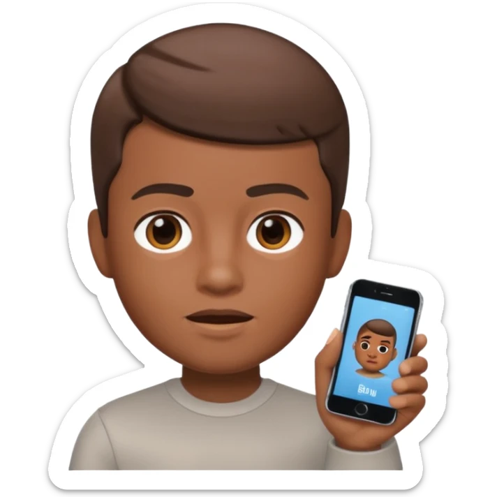 Make me a boy memoji with braun skin color Make me a boy memoji with braun skin color sticker