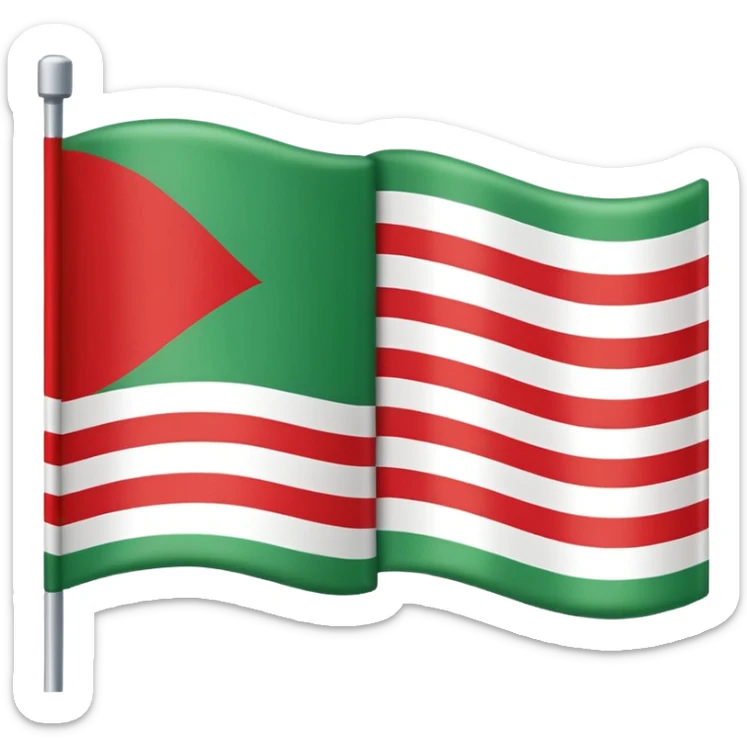 I want a green flag on one side, red in the middle, and white between the green and red. sticker