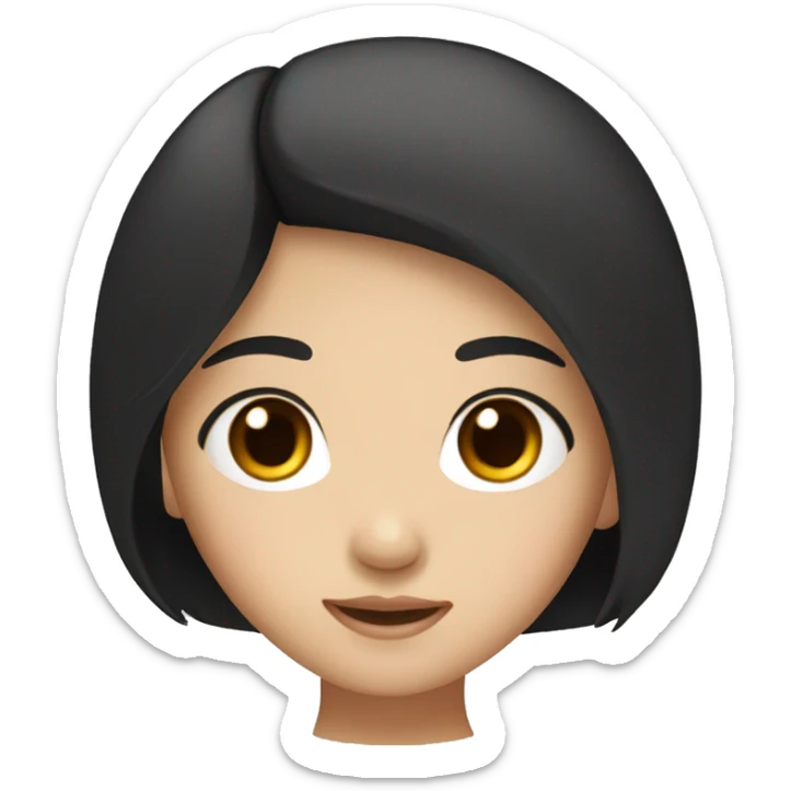 cute Asian girl with black hair and brown eyes sticker