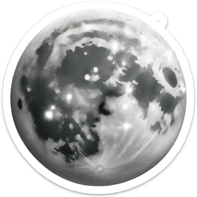 Full moon sparkling sticker
