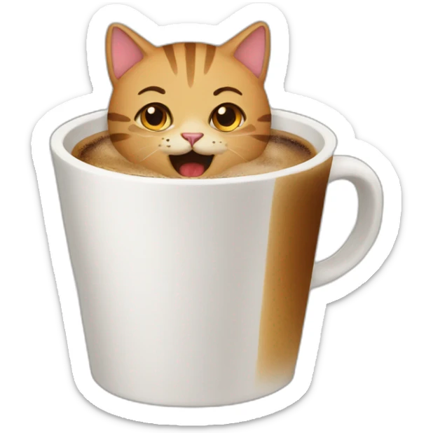 Coffee cat sticker