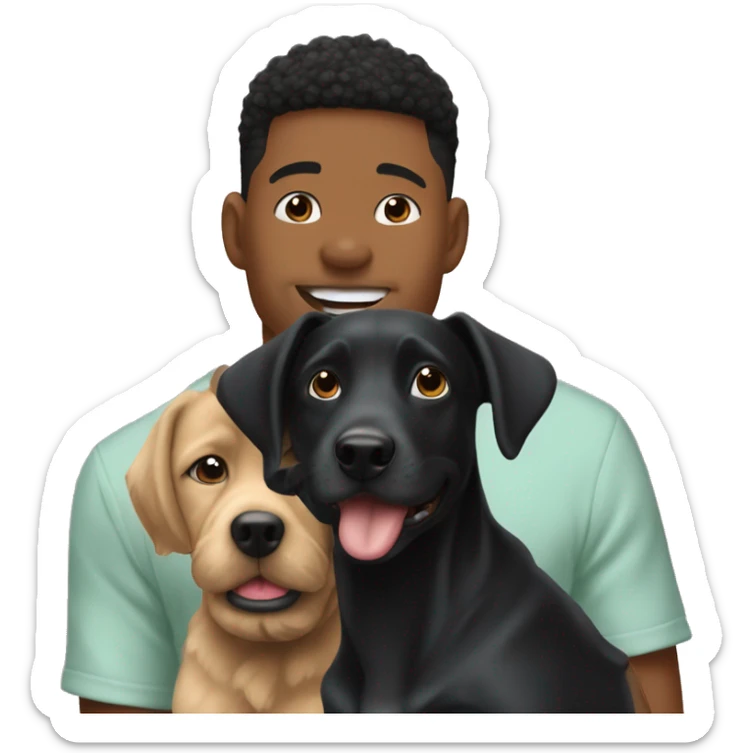 black dog named rosco kissing lightskin guy named trey in the bronx sticker