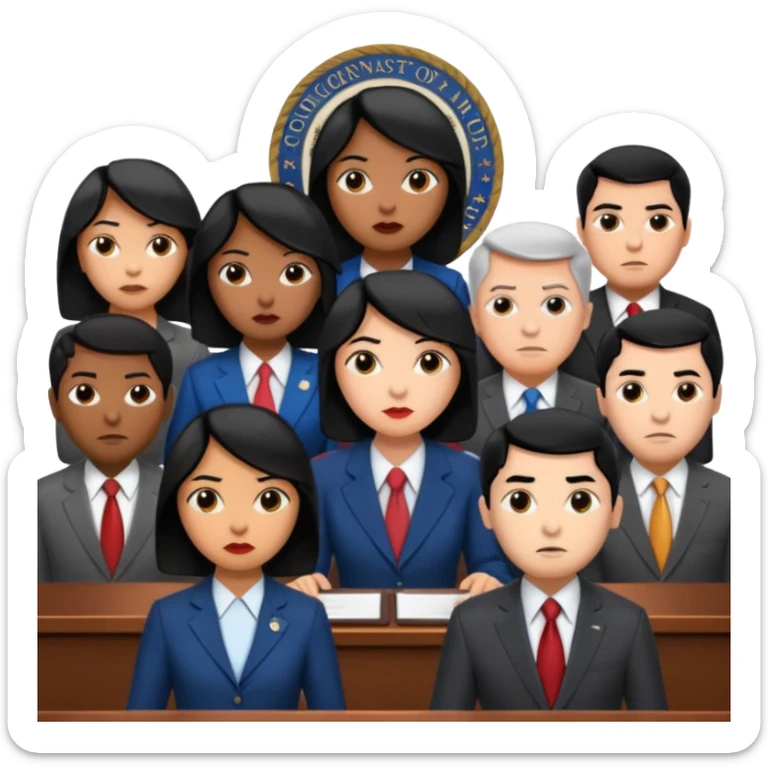 congressional meeting of people with black hair sticker