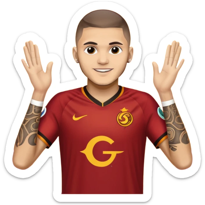 Mauro icardi Galatasaray formasıyla gol sevinci yapıyor sticker
