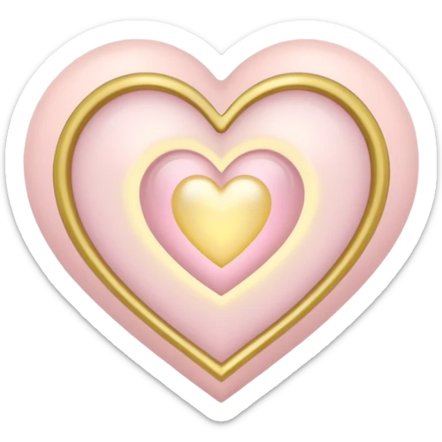 Heart with a halo in soft pink, beige and yellow pastel colors sticker
