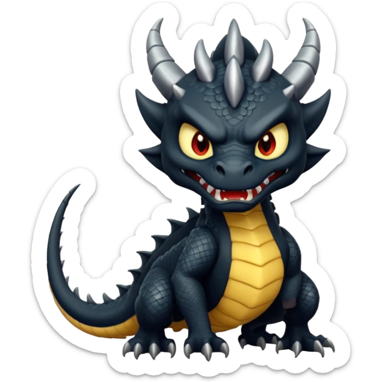 Angry black dragon sticker