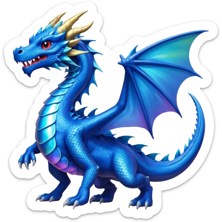 Dragón color azul sticker