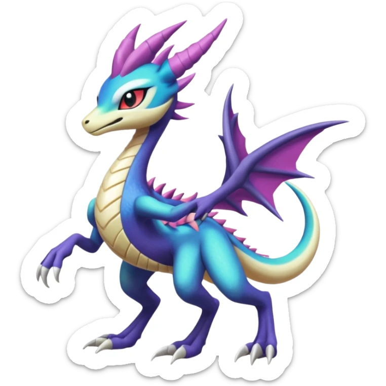 Badass edgy cool realistic Meloetta-Sergal-Cresselia-Palkia-Spyro-Fakémon-creature-hybrid sticker