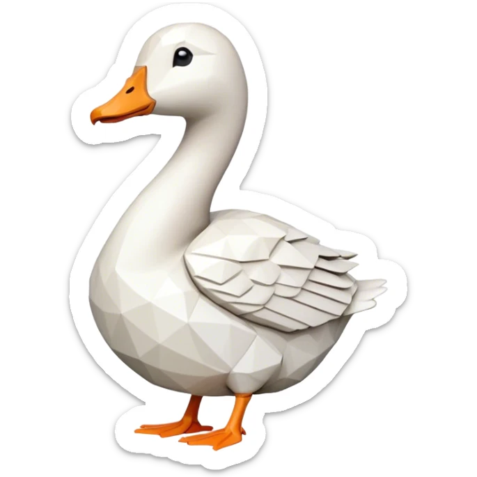 Create a goose praying emoji in the style of the Untitled Goose video game sticker