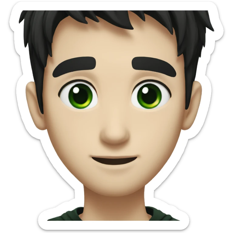 Harry potter face with green eyes and black hair. With his scar in sticker
