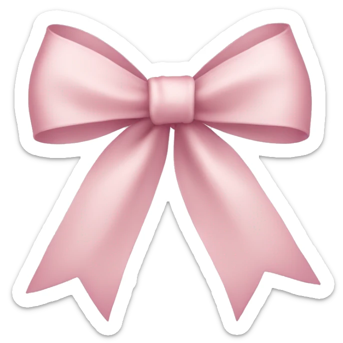 light pink ribbon bow sticker