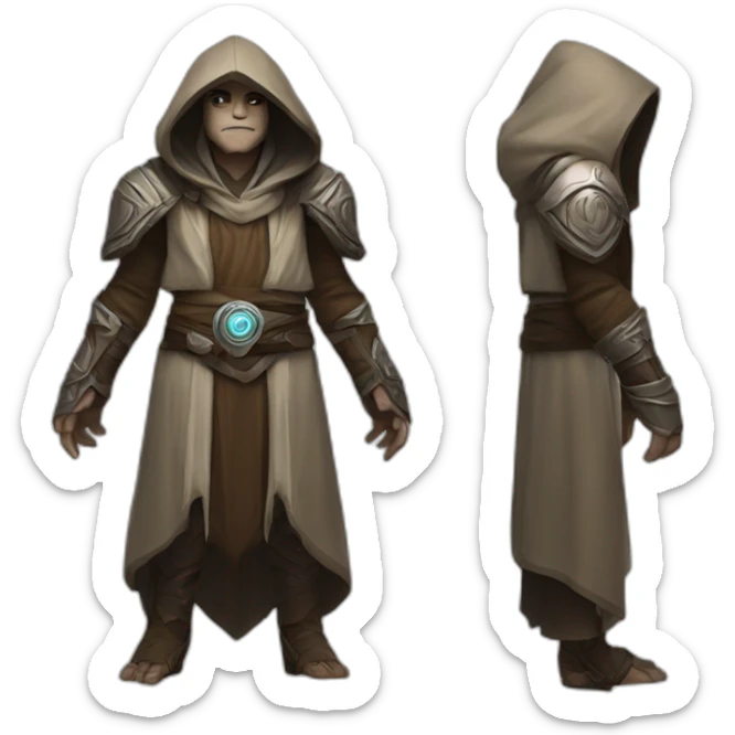 hooded jedi folding arms in world of warcraft sticker