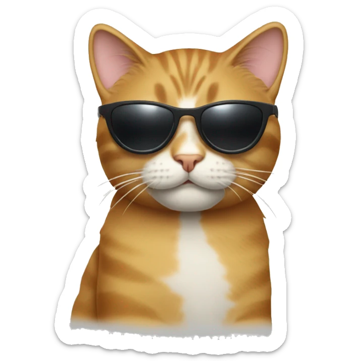 Cat with sunglasses sticker