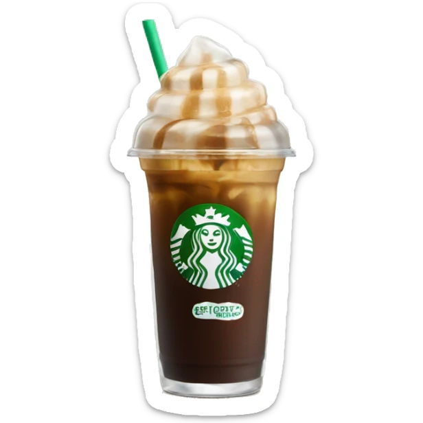 Starbuck ice coffee with ice cubes sticker