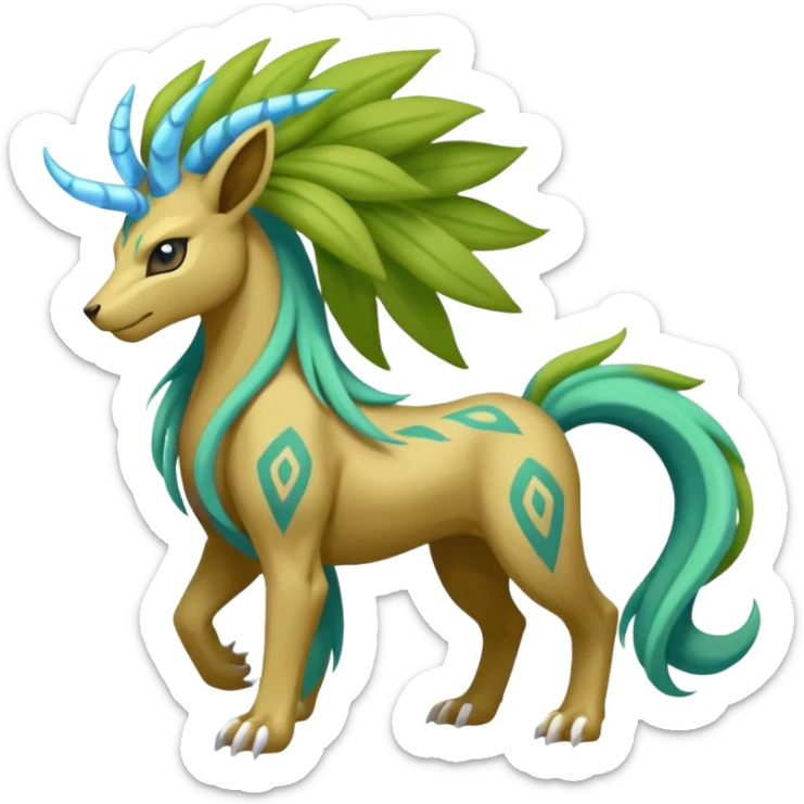 Tribal Colorful Fruity Gay Masculine Manectric-Suicune-Zygarde-fusion-hybrid-creature  sticker