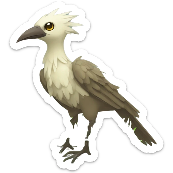 earthly muddy fresh Cool Cute Fantasy legendary jungle-bird plant-grass-type-Dendro-avian Fakemon full body sticker