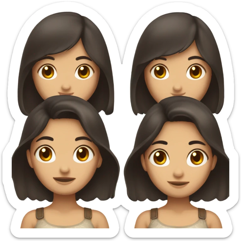 25% philipino 25% german 25% cocasian girl really dark brown hair and a little tan sticker