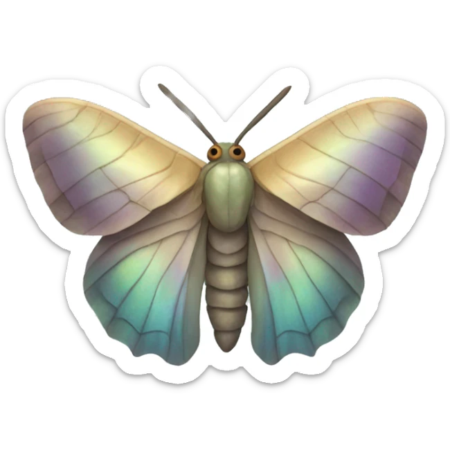iridescent moth sticker