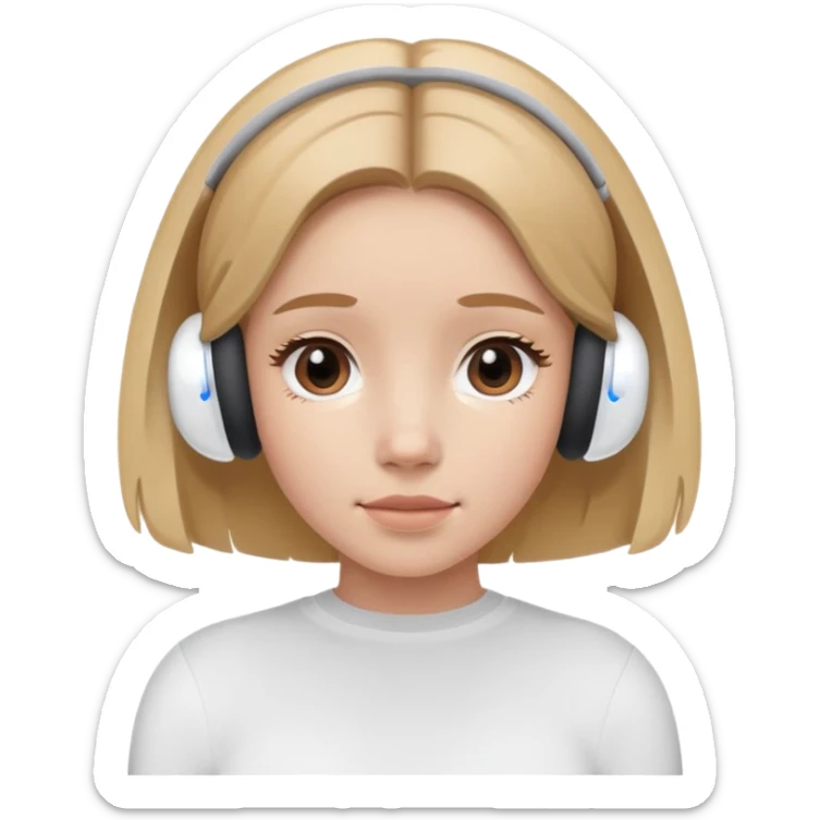A girl with brown/blonde hair with her AirPod pros in her ears sticker