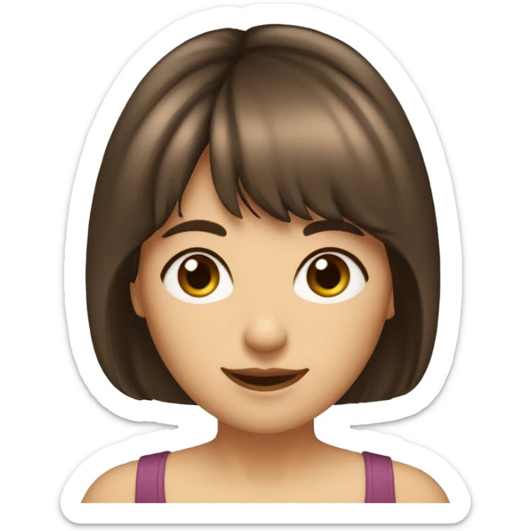 brown hair brown eyed 51 year old female with bangs who likes butterflies sticker