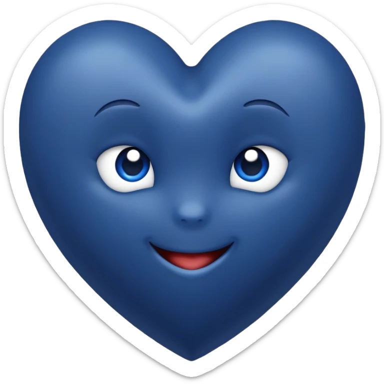 Dark blue heart with the words Hi cutie in the middle  sticker