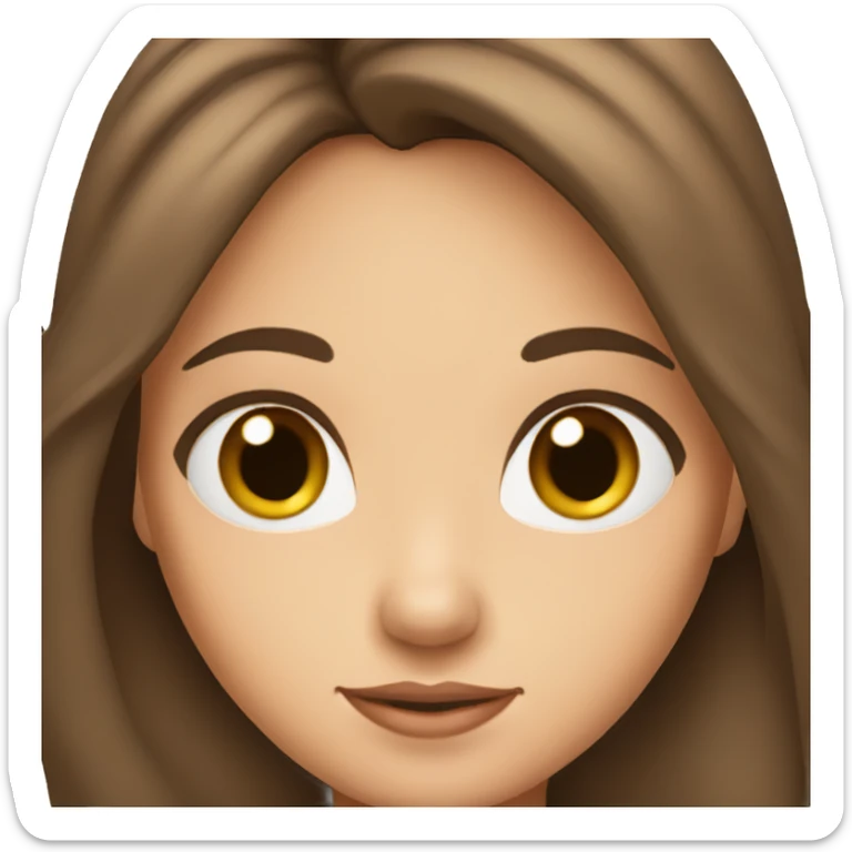 a princess with straight brown hair and brown eyes sticker