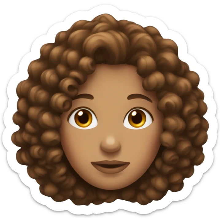Women with curly brown hair sticker