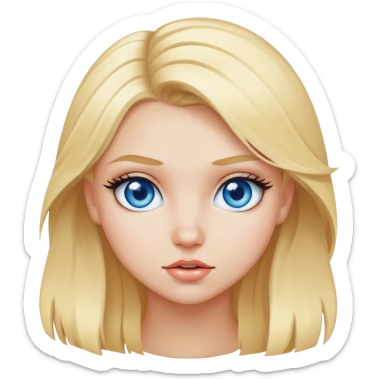 Sassy blonde hair and blue eye girl sticker