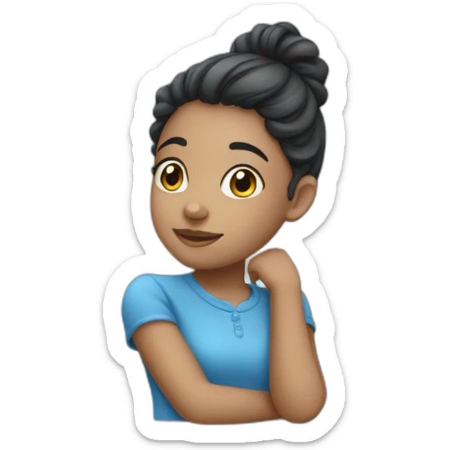 cute girl blue theme sticker