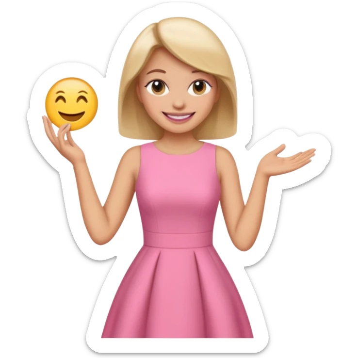 woman Social, diplomatic, stylish — the ultimate people-pleaser. in pink dress 
more dinamic emoji  sticker