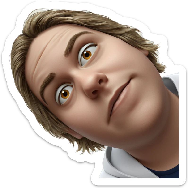 boy in white shirt portrait sticker