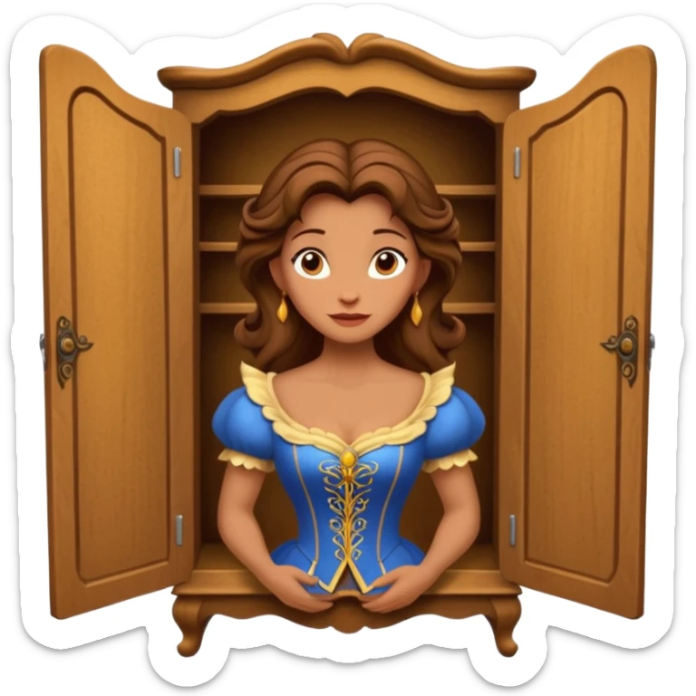 A middle-aged lady character from the fairy tale Beauty and the Beast — she was turned into a wardrobe by magic, while retaining the wardrobe's original form and having an anthropomorphic face. sticker