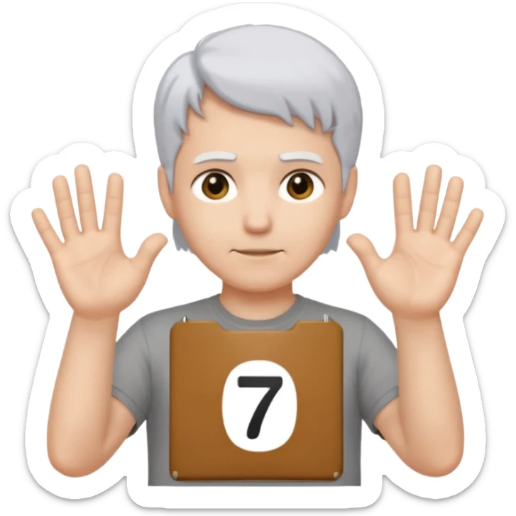 I want my emoji to have white hair and doing the 67 emote and in each hand has 67 sticker