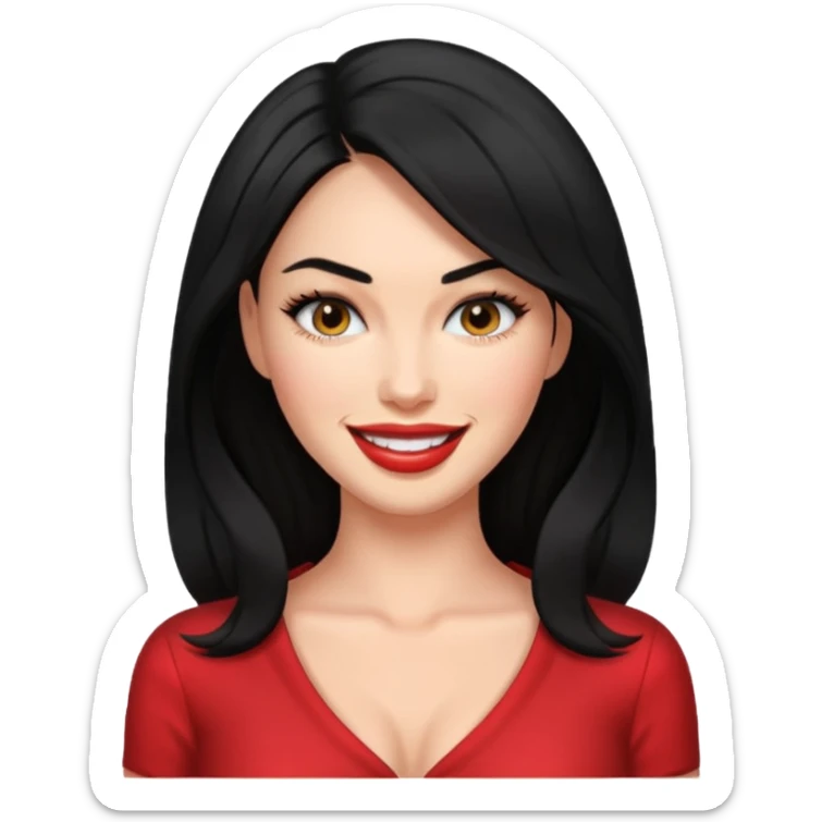 “Emoji girl, femme fatale, black hair. megan fox vibes sticker