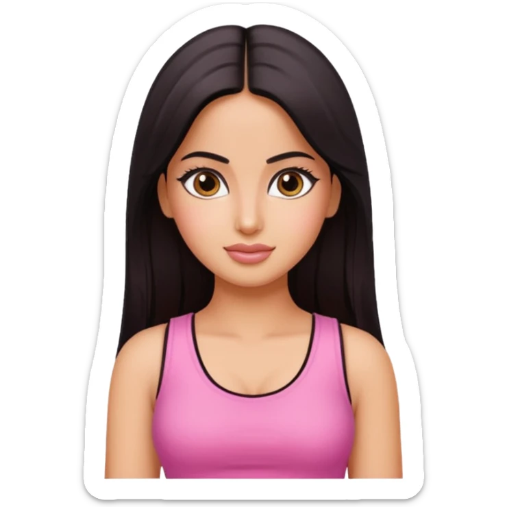 ipretty bratz emoji of katrina kaif wearing a pink top sticker