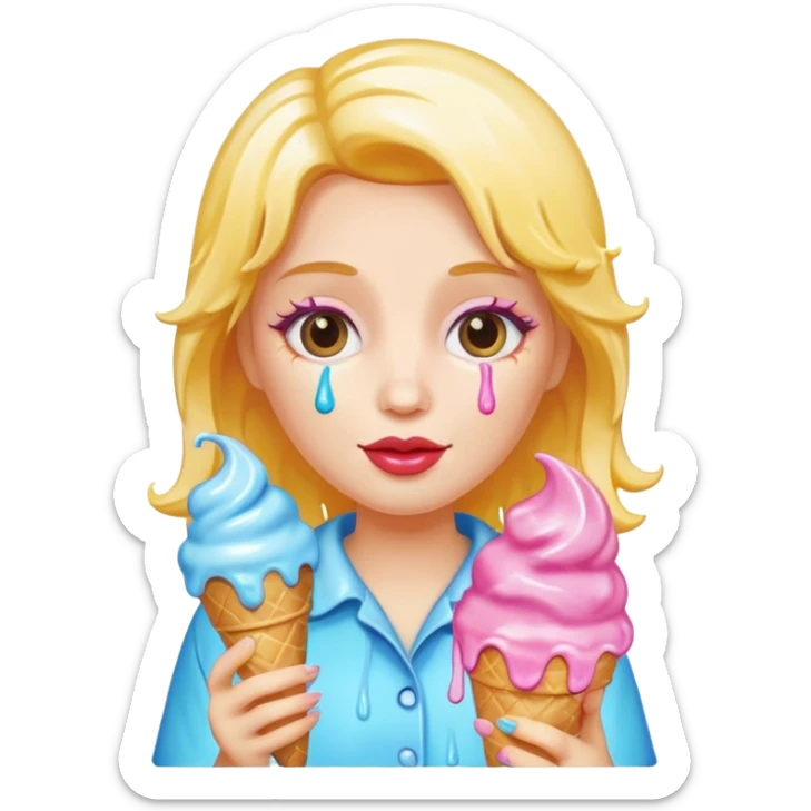 Dolly holding ice cream sticker