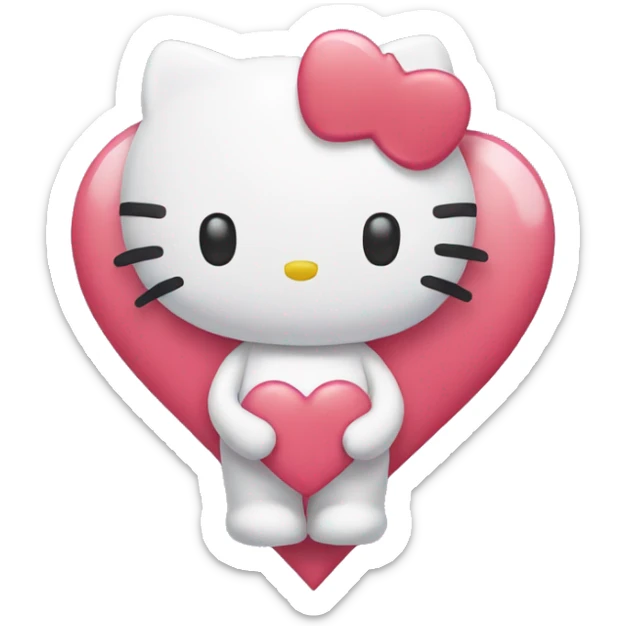 hello kitty with heart sticker